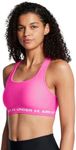 Under Armour Women’s Crossback Mid Impact Sports Bra, (656) Rebel Pink/Rebel Pink/White, Medium
