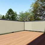 TANG 2.5' x 12' Beige Balcony Privacy Screen Fence 200GSM Deck Fence Outdoor Privacy Cover Weather Resistant for Patio Apartment Deck Porch Backyard Railing Screen