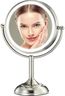 Professional 8.5" Large Lighted Makeup Mirror with Brighter Lights, 1X/10X True HD Magnifying Mirror with 3 Color Dimmable Lights, 90 Shadowless LEDs, 360°Swivel Seamless Vanity Mirror, Pearl Nickel