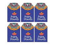 SVM CRAFT® Happy Diwali Gift tag Colour Full Diwali Decoration drak Blue - 50 Pices