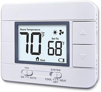 Aowel Non Programmable Thermostat for Home 1 Heat/ 1 Cool Single-Stage System, with Room Temperature & Humidity Monitor (LCD White Backlit Screen)