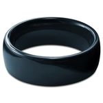 Ntag215 Full Ceramic Smart Ring Compatible with NFC Enabled Phones and Devices Programmable 504 Bytes Tags iOS and Android (Black, US#12)