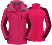 CAMEL CROWN Women's Ski Jacket Waterproof 3 in 1 Winter Jacket Windproof Warm Fleece Hooded Snowboard Mountain Snow Coat