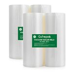 O2frepak 4Pack 28x1500cm Food Vacuum Sealer Bags Rolls for Food,Commercial Grade, BPA Free,Puncture Prevention,Great for Sous Vide (total:6000cm)