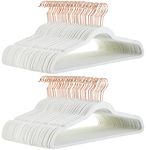 Amazon Basics - 100-Pack Matching Hangers to Carry and Organise Suits, Trousers, Blazers and Folded Trouser, Ivory/Rose Gold