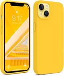 NAFS Silicon Case Compatible Iphone 13 | Camera Protect Microfiber Lining Cover | Iphone 13 Case Cover for Mobile (Yellow)