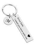 Mattel Men Drive Safe Keychain - Personalized Alphabet Keyring - Gift for Boyfriend, Husband, Dad - Birthday, Valentines Day Gifts (C)