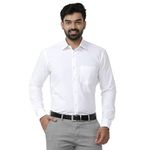 UATHAYAM White Beauty Cotton Full Sleeve Solid Trending White Formal Shirt for Men Pack of 1