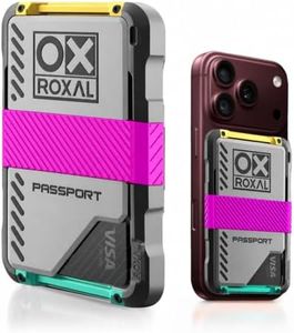 Roxal Premium Magnetic Wallet, Compatible with MagSafe & iPhone 17,16,15,14,13,12 - CNC-Machined Aluminum Minimalistic & Luxury Design, RFID Blocking Thin Card Holder - Prime