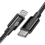 Syncwire USB C to Lightning Cable [Apple MFi-Certified 3ft] iPhone 12 Fast Charger Cable Nylon Braided for iPhone 13/12/11 Pro/X/XS/XR / 8 Plus/AirPods Pro, Supports Power Delivery - Black