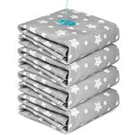 Reusable Bed Pads 34"x36" 4 Pack Gray, Absorbent Waterproof Chuck Pads Non Slip for Incontinence , Waterproof Incontinence Pads Quilted for Seniors, Bedwetting Kids, Aldults