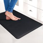 Art3d 28"x17.3"x0.75" Thick Anti Fatigue Kitchen Mat, Thick Non-Slip Kitchen Rug for Standing, Waterproof Standing Desk Mat, Cushioned Comfort Floor Mat for Office, Home, Desk (Black)