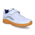 Nivia Flash Badminton Shoes for Kids | Kids Sports Shoes | Designed for Young Athletes | Non-Marking Court Shoes | Padel Shoes | Pickelball Shoes | Kids Court Shoes | (White/Blue) | Size UK13