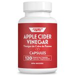 Apple Cider Vinegar Capsules, 500mg ACV, Supports Healthy Digestion, Gut Health, Tasteless Odorless Easy-to-Swallow Pill, Vegan, Ancient Keto (120 ct)