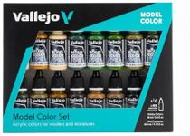 Vallejo 70109 Model Color WWII Allies Acrylic Paint Set - Assorted Colours (Pack of 16) X17ml