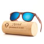 Personalised Walnut Wood Wooden Sunglasses, Custom Groomsmen Gifts, Mens UV400 Sunglasses Wedding Gift