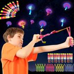 Pipihome 16Pcs Helicopter Toy Sling Shot, Party Bag Fillers for Kids, Light up Toys Flying Toys Party Bags for Kids Party, Rocket Toy Return Gifts for Birthday Party Kids, Kids' Party Favours