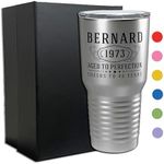 Personalized Printed 30oz Stainless Steel Tumbler with Lid, Custom Printed, Bernard