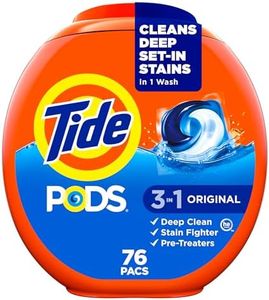 Tide PODS Liquid Laundry Detergent Soap Pacs, HE Compatible, Powerful 3-in-1 Clean in one Step, Original Scent, 76 Count