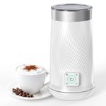 Milk Frother, 4-in-1 Electric Milk Steamer with Warm and Cold Foam Maker, Milk Heater and Warmer Hot & Cold Milk Foamer Maker for Latte Coffee Chocolate