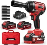 ARCCAPTAIN Cordless Impact Wrench, 1000Ft-lbs (1350N.m) 1/2" High Torque Impact Gun, 15C High-Rate 2x4.0Ah Batteries, 20V Power Impact Driver, Supports Up to 40mm Socket for Heavy Truck/Car/Pickup