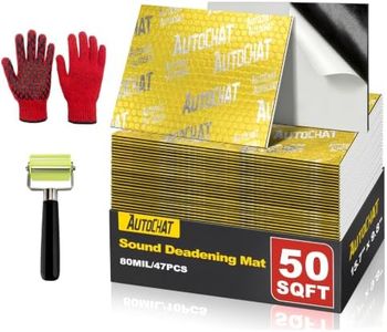 AutoChat 80mil (2mm) 50 sqft (4.7 sqm) Car Sound Deadening Mat, Sound Deading Material for Cars, Butyl Automotive Sound Deadener, Noise Insulation Vibration Dampening Material(47 pcs)
