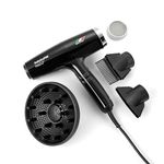 BabylissPRO Falco Professional Ionic High-Performance Hair Dryer, 1875 Watts, Includes Comb, 2 Nozzles, Diffuser & Replacement Filter, High-Speed Digital Motor, 3 Speed & 4 Heat Digital Settings With Cool Shot, Black (BAB8550C)