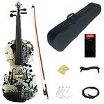 Kinglos 4/4 White Sunflower Colored Solid Wood Acoustic/Electric Violin Kit with Ebony Fittings Full Size (YSDS1310)