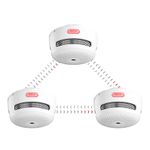 X-Sense Wireless Interlinked Smoke Alarm, Mini Smoke Alarm for Home, 820 ft Transmission Range, Replaceable Battery-Operated Interconnected Fire Alarm, EN 14604, XS01-WR (RF Interconnected), 3-Pack