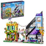 LEGO Friends Downtown Flower and Design Stores 41732 Building Set, Buildable Toy with Apartment, Shops, House, and Classic Characters, Be Inspired by a LEGO Master to Customize, Decorate, and Display