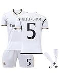 Youth Kids Soccer Jersey #5 New Soccer Jersey Set Football Suit for Boys and Girls includes Shorts and Socks Perfect Kit for Soccer Enthusiasts White