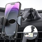 Eono Phone Holder for Cars, Dashboard and Windscreen, 360° Rotation Cars Cradle with One Button Release, Washable Strong Suction Cup Compatible with iPhone 14 13 12 11 Samsung