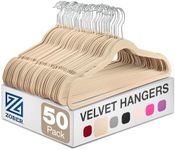 ZOBER Velvet Coat Hangers - 50-Pack