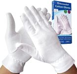 Dermrelief Cotton Gloves - for Beauty, Dry Hands, Eczema, Dermatitis and Psoriasis (Large, 3 Pairs)