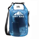 Delzon 1 Compartment 10 Liter Transparent Ocan Bag Roll Top Transparent Storage Bag Lightweight Dry for Traveling, Swimming, Kayaking, Camping, Fishing Backpack (Transparent Blue)