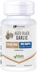 Fermented Black Garlic Extract Dietary Supplement 2000mg | 90 Caps | Supports Immune System, Cholesterol and Blood Pressure Health | Powerful Antioxidant | Maximum Strength | HealthFare