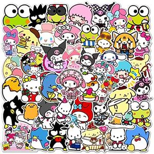 Cute Sanrio Cartoon Stickers for Kids Water Bottle 50pcs Pack, Kawaii Waterproof Vinyl Stickers for Teen Girl Laptop Skateboard Bike Guitar Laggage Bicycle Travel Case (Japanese Cartoon)