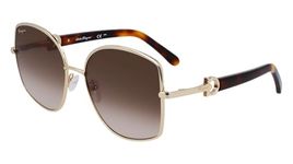 Salvatore Ferragamo SF304S Sunglasses, 745 Gold/Brown Gradient, 58