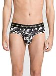 Jockey Men's Cotton Brief (Pack of 1) (NY01_White With Black Des02_Medium_White, Black_M)