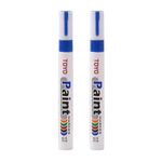 Worparsen 2Pcs Tire Paint Pen Marker Lettering Permanent Waterproof Ink Fill Paint Pens for Car Vehicle Motorcycle Tyre Blue