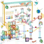 GG TOYS 208 Magnetic Marbles Piece Set Marble Run Toy 3D STEM Learning Magnetic Construction Building Stacking Blocks Inspiration Creative Sensory Educational Kids Toddlers Boys Girls 3 4 5 6 7 8 9 10