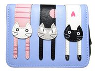 Nawoshow Women Faux Leather Cute Cartoon Animal Cat Wallet Slim Small Clutch Bag Coin Purse