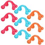 Liliful 9 Pcs 4 Point Massage Tools Small Hook Massager Handheld Palm Shaped Manual Back and Neck Massager Tools 4 Legged Hand Held Massager for Body Muscles Arm Shoulder Leg (Blue, Pink, Orange)