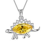 Aurora Tears Dinosaur Cute Stegosaurus Necklaces 925 Sterling Silver Tyrannosaurus Pendant Animal Lover Necklace for Girls Boys Women Girlfriend Daughter Birthday Gifts DP0317N