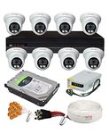 CP Plus H.265, 2.4 MP Guard+ Colorful View in Dark 8 Camera Combo Kit with (8Ch DVR, 8 Dome Cameras, 4TB HDD, Power Supply, 90Mtr Cable, Audio Mic & Connectors) CCTV Security Camera Set