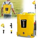 Battery Powered Knapsack Sprayer 20L,100PSI Pressure Spray Compatible With Dewalt 20V Battery,Backpack Sprayer With 4 Nozzles,5.3Gal for Garden,Spraying & Cleaning(No battery)