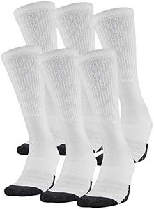 Under Armour Adult Performance Tech Crew Socks, Multipairs , White (6-Pairs) , Large