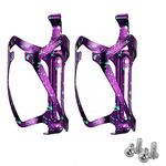 ROCKBROS Bicycle Bottle Cage Aluminum Alloy Ultralight Water Bottle Cage Cup Holder for MTB Road Bike Blue/Red/Black/Purple 2 Pieces