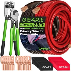 GearIT 1/0 Gauge Wire Copper Clad Aluminum CCA - Primary Automotive Wire Power/Ground, Battery Cable, Car Audio Speaker, RV Trailer, Amp, Wielding, Electrical 0ga AWG