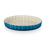 Le Creuset Heritage Fluted Flan Dish, Stoneware, 28 cm, 1.82 kg, Deep Teal, 71120286420001